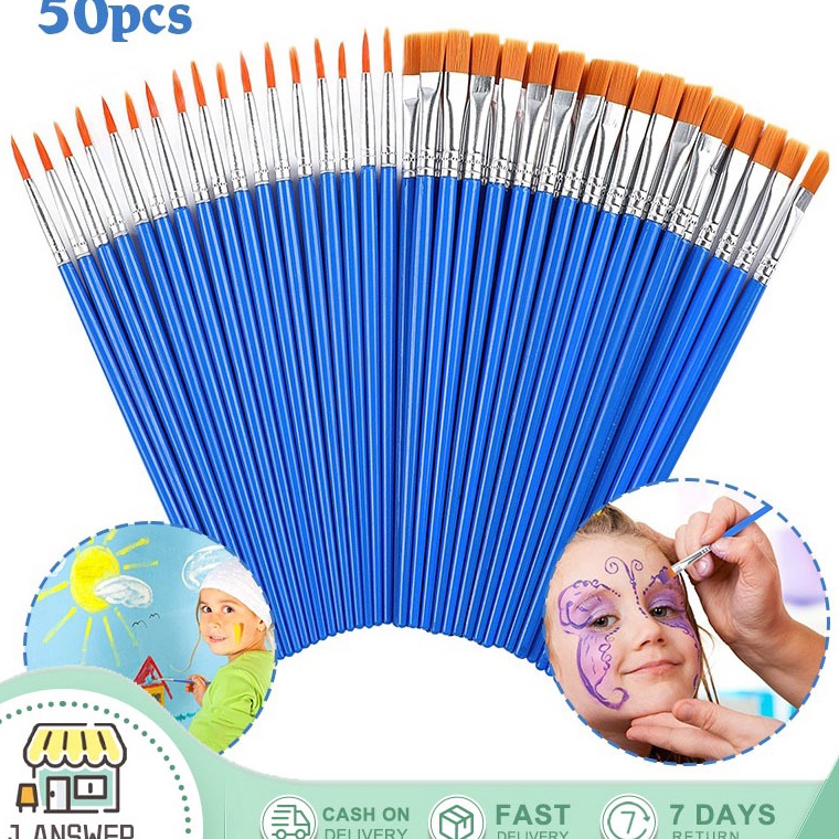 

ART I27A 5PCS Kuas Lukis Akrilik Bulu Nilon Cat Air Minyak Set Paintbrush Ujung Pointed Dan Flat Artist Paint Brush