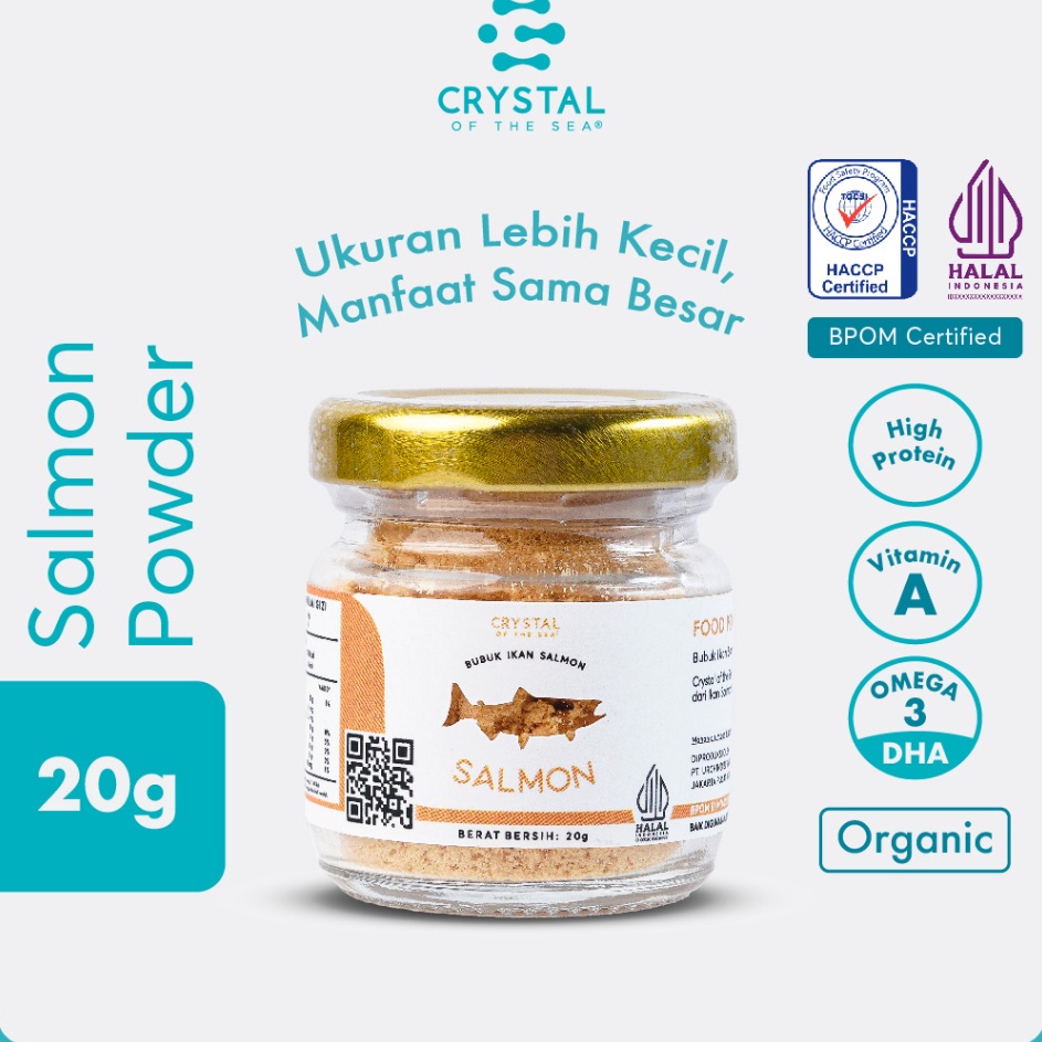 

Pasti Untung Crystal of the Sea Salmon Powder 2GR Bubuk Ikan Salmon Bumbu Kaldu MPASI NON MSG