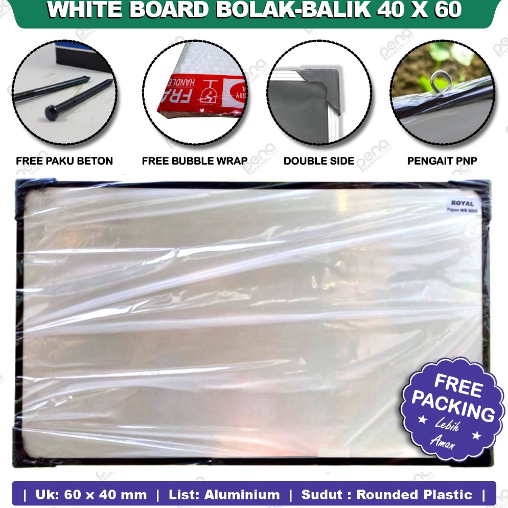

ART O32H Whiteboard 4x6 Papan Tulis Anak Putih White Board 2 Sisi