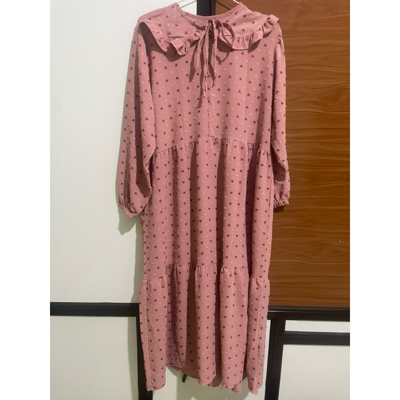 Gamis Midi sulam crinkle