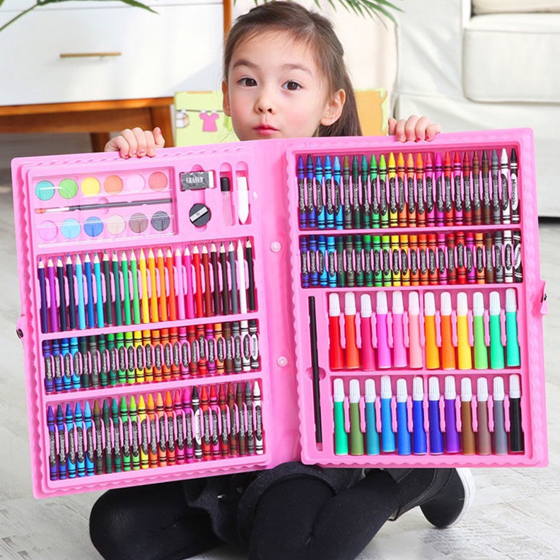 

ART F68O 15 pcs Crayon Alat Lukis Anak Pensil Warna Cat Air Perlengkapan Menggambar Melukis Mewarnai Set Art Full Set pc Krayon 15pcs 15pc Pastel Pena Cat Air Kuas