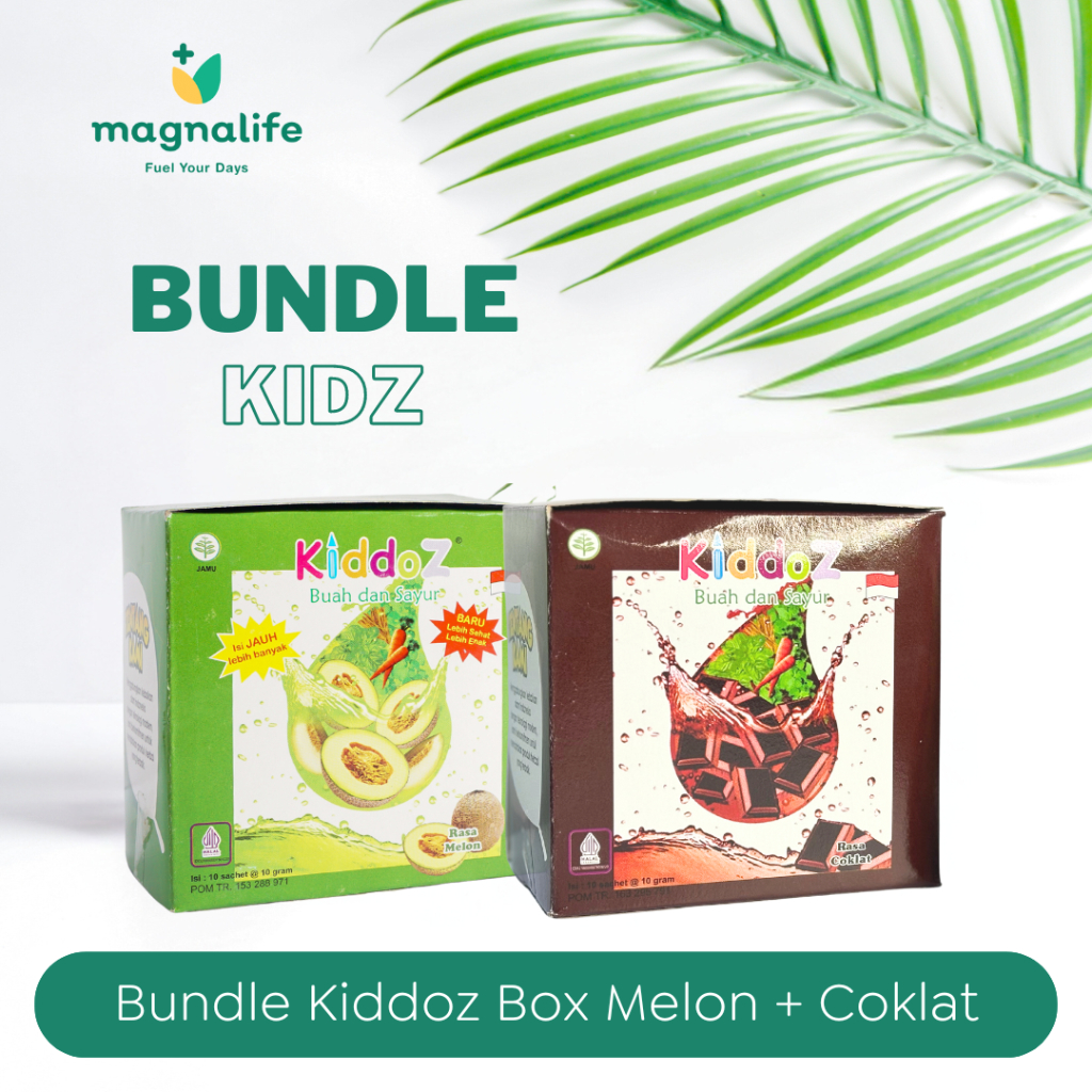 

Magnalife - Bundle Kiddoz Jamu Nafsu Makan Anak 1 Box Rasa Melon Isi 11 Sachets & 1 Box Rasa Coklat + 1 Sachets Kiddoz Madu