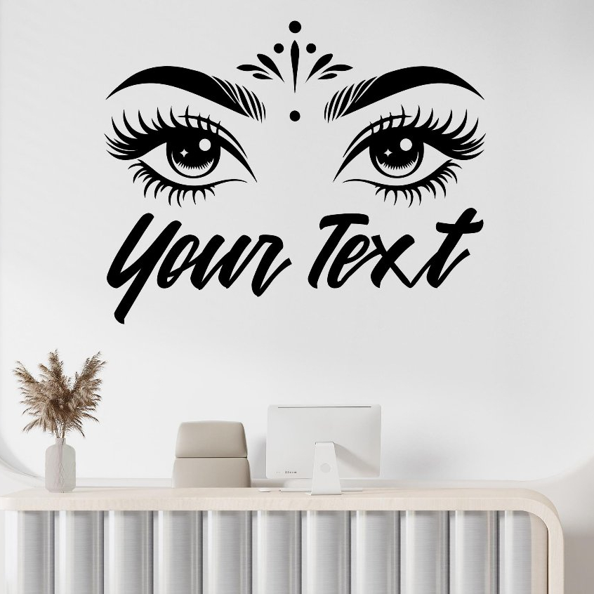 Stiker dinding dan kaca Salon kecantikan eyelash beauty salon / salon kecantikan termurah