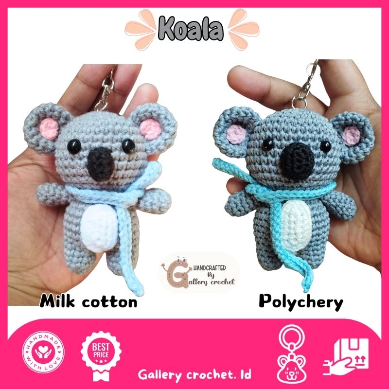 Gantungan kunci rajut koala | keychain amigurumi koala