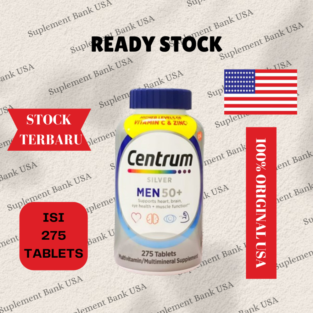 [ORIGINAL USA] Centrum silver 50+ isi 275 capsules Centrum Men/Vitamin pria