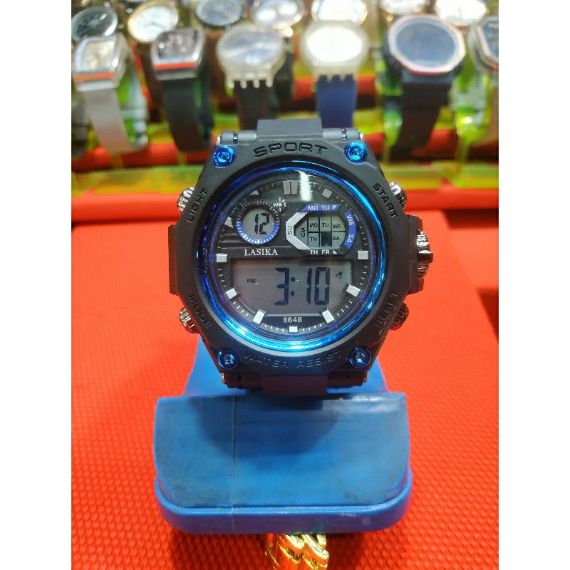 jam tangan digital pria lasida original