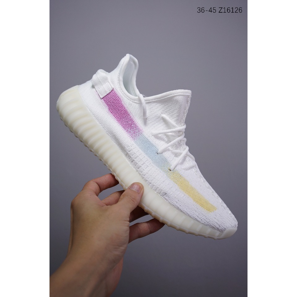 Bunglon - Sepatu Kelapa Putih Terbatas Adidas Yeezy Boost 350v2 “Rainbow All White Skeleton” Perubah