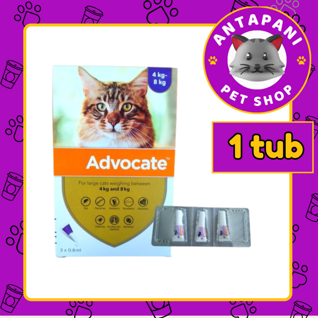 obat kutu kucing advocate 0.8ml advocate large 4 - 8kg