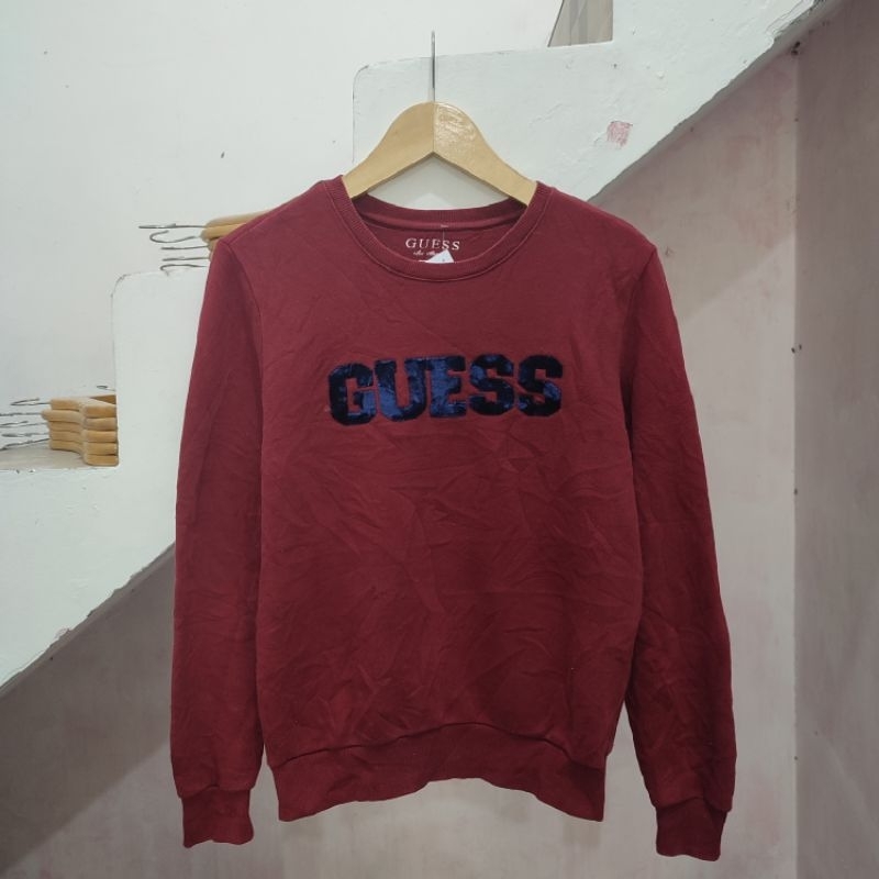 Crewneck guess maroon second