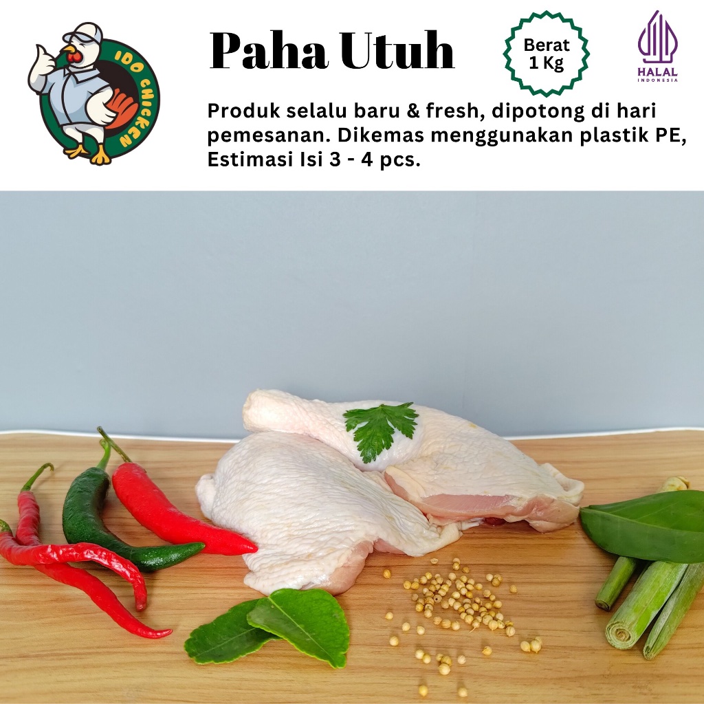 

Paha Ayam Utuh/ Paha Pistol Segar dan Halal 1 KG - Ido Chicken