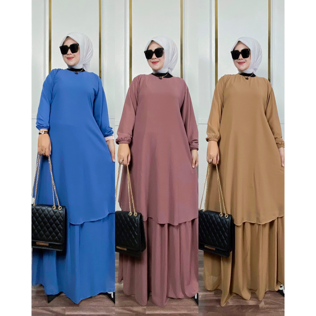 Mecca Dress Terbaru Gamis Malaysia Ceruty Babydol Jumbo Polos Premium Terbaru