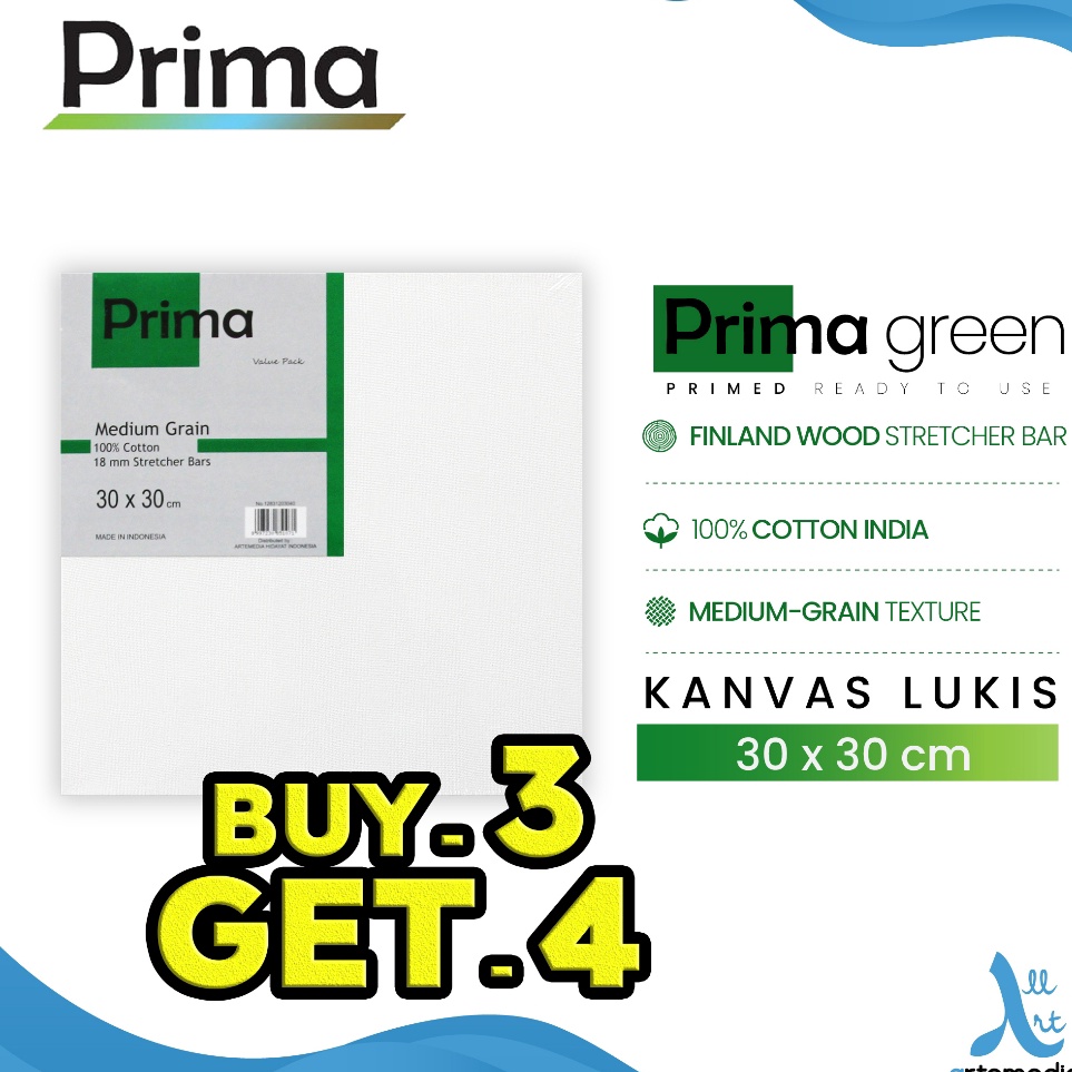 

KODE T2X9 Prima Green 3x3cm Cotton Canvas