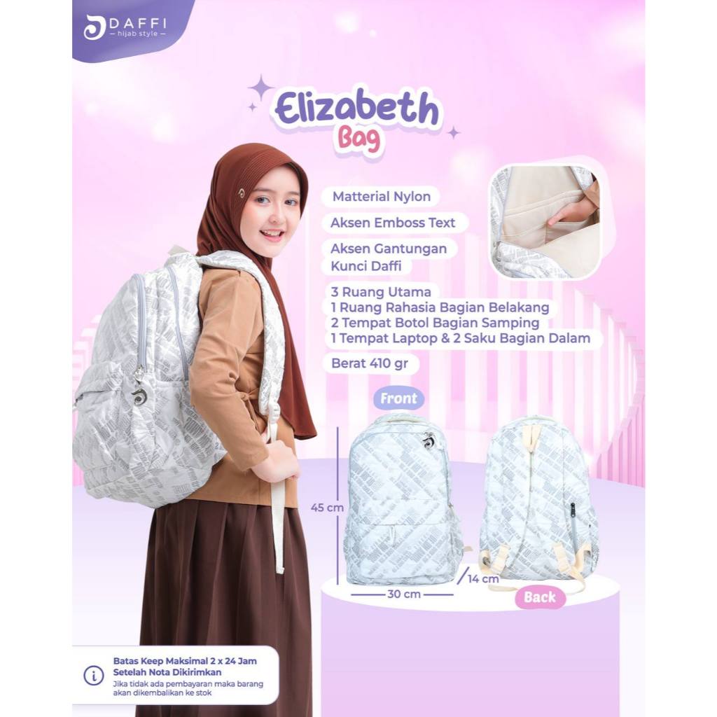 ❤️ ALREHANSTORE ❤️ Tas Anak Elizabeth Daffi Series tas sekolah anak berkualitas ORI Daffi