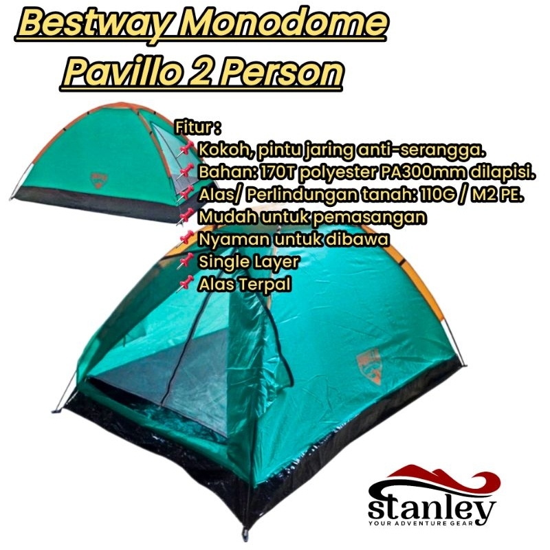 Tenda Bestway Montana Pavillo X2 kap 2 person. aRei Kapasitas 2 Orang Tent 02/T005 , tenda arei elio