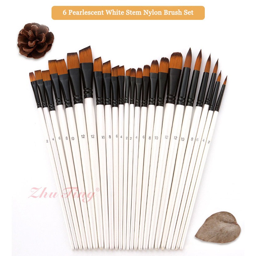 

KODE F4B3 Nylon Set Berus Lukisan Artis HALAL Short Handle Brush for oil acylic painting makeup pen Artists Paint Brush Set Fan Shaped