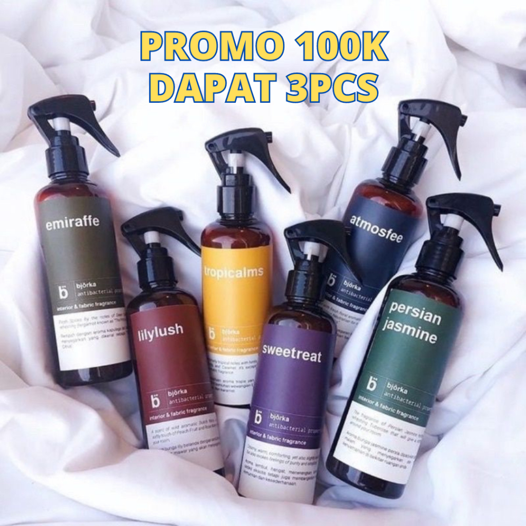 Bjorka Antibacterial Linen Spray Pengharum kamar Tidur Pewangi Lemari Pakaian