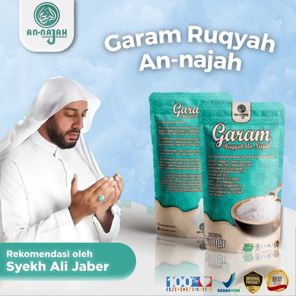 

Garam Ruqyah Annajah membantu melancarkan rezeki, melimpahkan hasil panen, dan bisa untuk pagar rumah