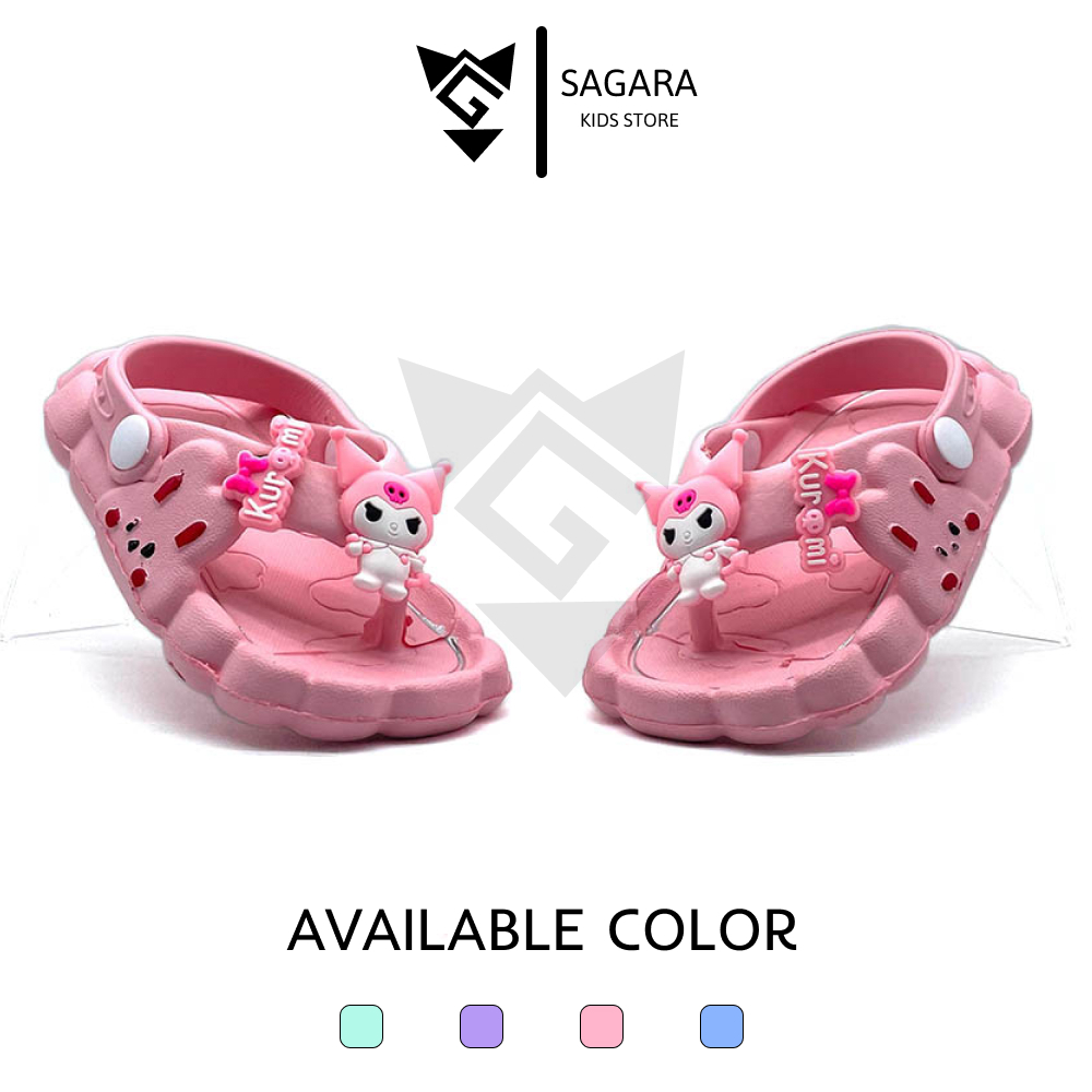 SAGARA  - Sandal Anak Perempuan Model Jepit Tali Belakang KUROMI TERBARU