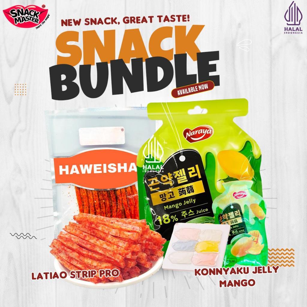 

(PAKET LATIAO + JELLY) Halal Makanan Snack Latiao Stik Mala Pedas Spicy Strips dan Naraya Konnyaku Jelly Konjac Fruit Flavour HALAL Sweet and Spicy Snacks