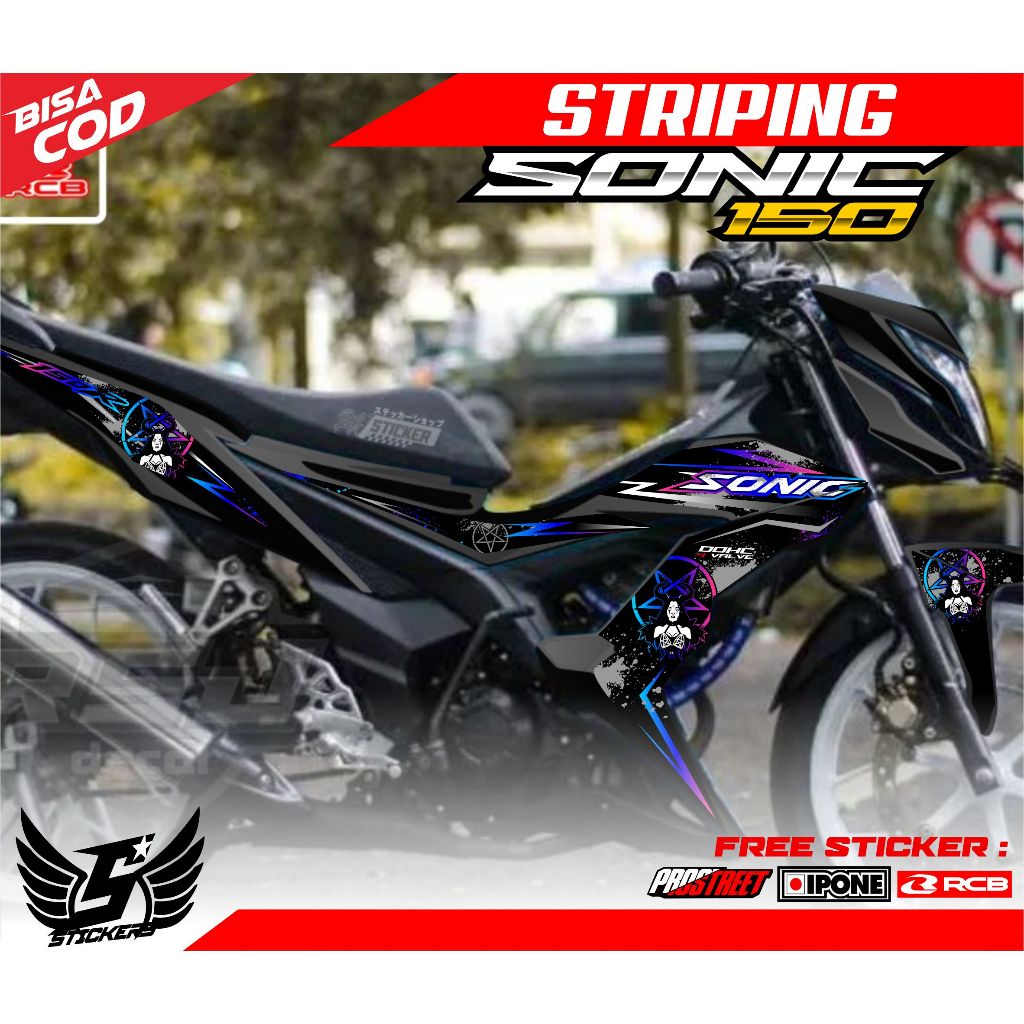 STRIPING VARIASI HONDA SONIC 150 R / STIKER VARIASI MOTOR SONIC 150 R