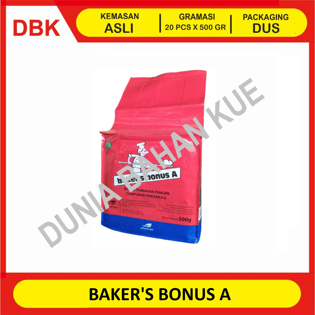 

BAKERS BONUS A BREAD IMPROVER / PELEMBUT ROTI 500 GR - 1 DUS 20 PCS