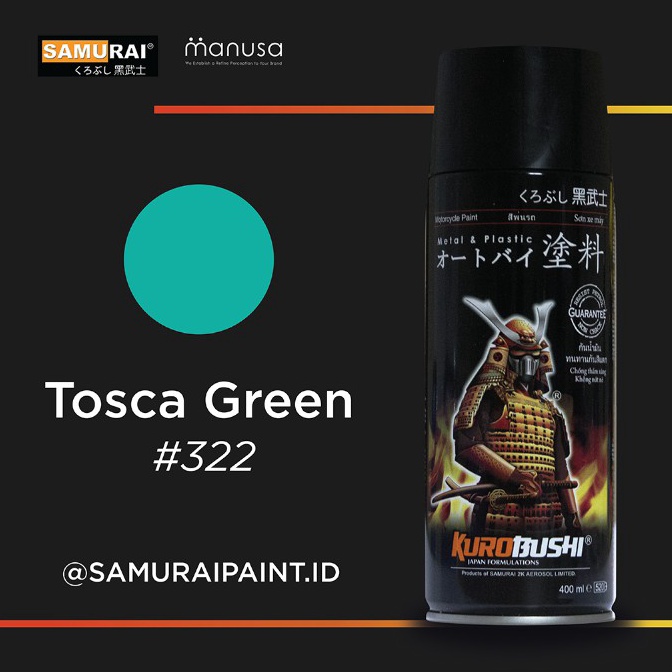 

KODE C3V2 Samurai Paint Standard Tosca Green Hijau Tosca Biru Hijau 322 Cat Aerosol Kualitas Kompresor