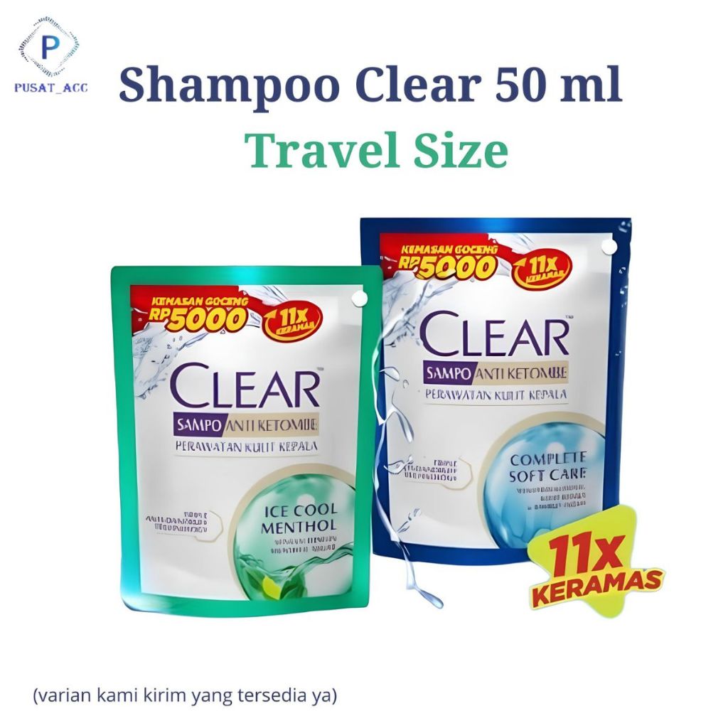 SLC5 - Kemasan Pouch Shampoo Clear Anti Ketombe 55ml Ekonomis