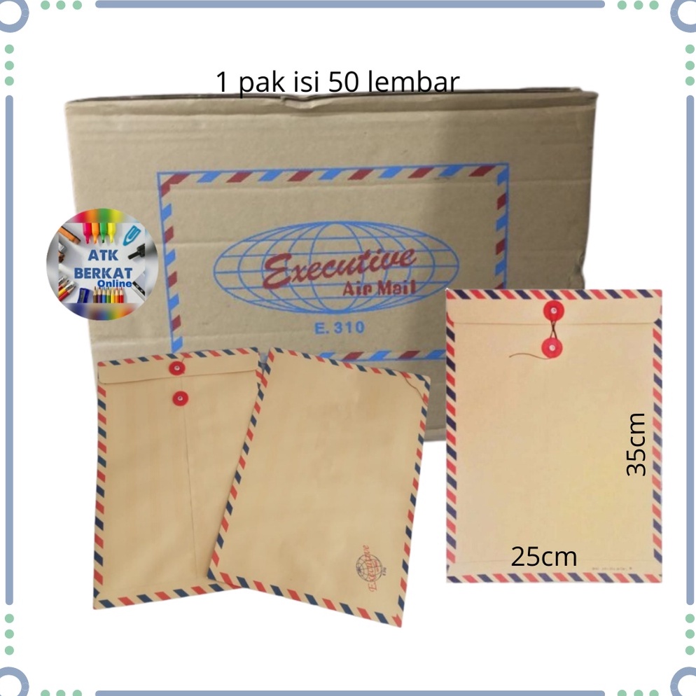 

ART H65G 5 pcs Amplop Coklat Folio Tali 31 airmail