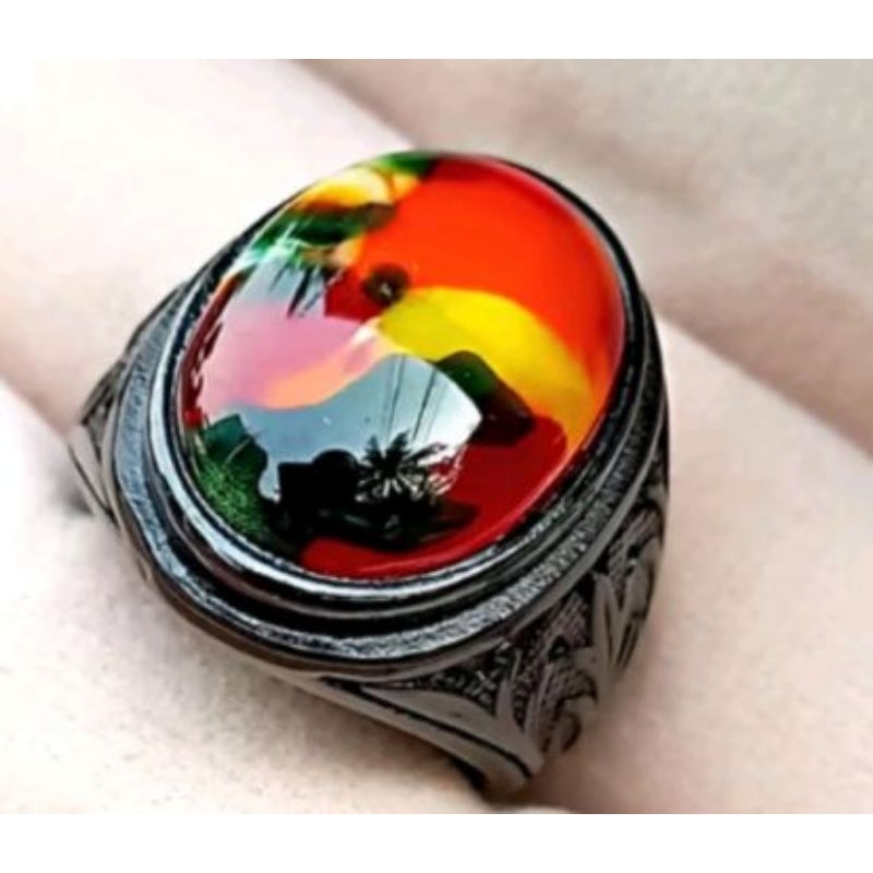 cicin batu akik pancawarna