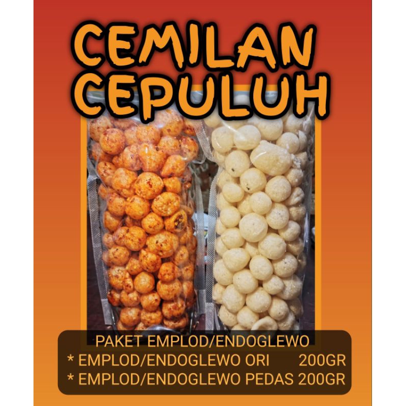 

Cemilan Cepuluh Emplod / Endog lewo rasa Pedas daun Jeruk & Original