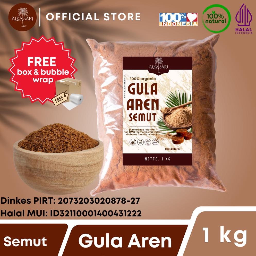

Grosiran Gula Aren Semut Nira Aren Bubuk Organik Alka Sari 1Kg