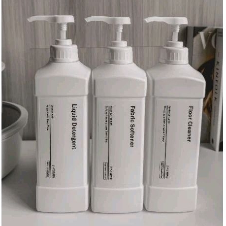 Botol Pump Detergen Plastik Tebal 1000ml Refill Kosong Tempat Sabun Cuci Piring Pel Pewangi