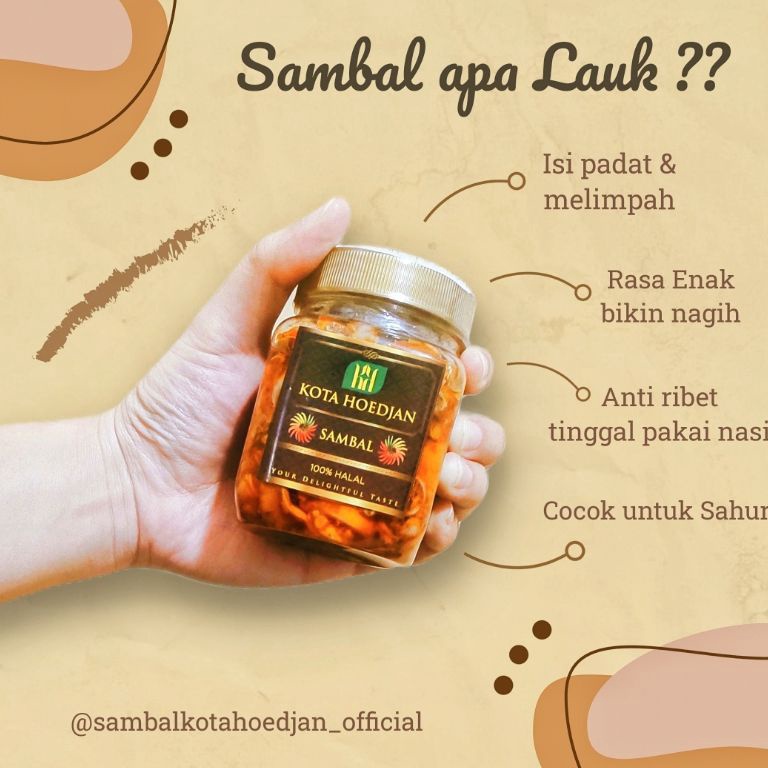 

Lagi Promo READY SIAP KIRIM SAMBAL KOTA HOEDJAN SAMBAL TERI GABUS PARU JENGKOL PETE MELINJO BAWANG CUMI