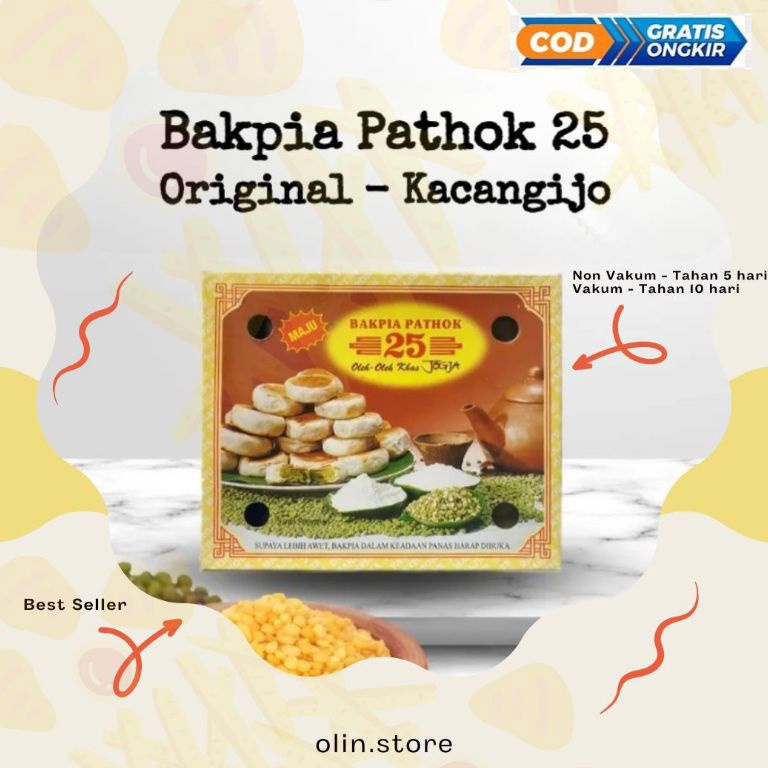 

Cuma Sehari BAKPIA PATHOK 25 Original Kacang Ijo Bakpia Basah Legend di Jogja