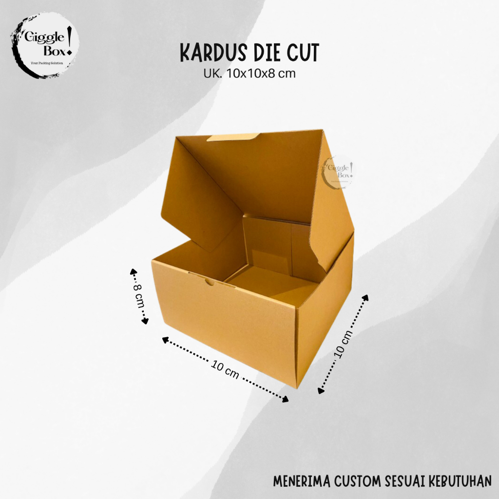 

Kardus Die Cut polos baru uk. 10x10x8 cm