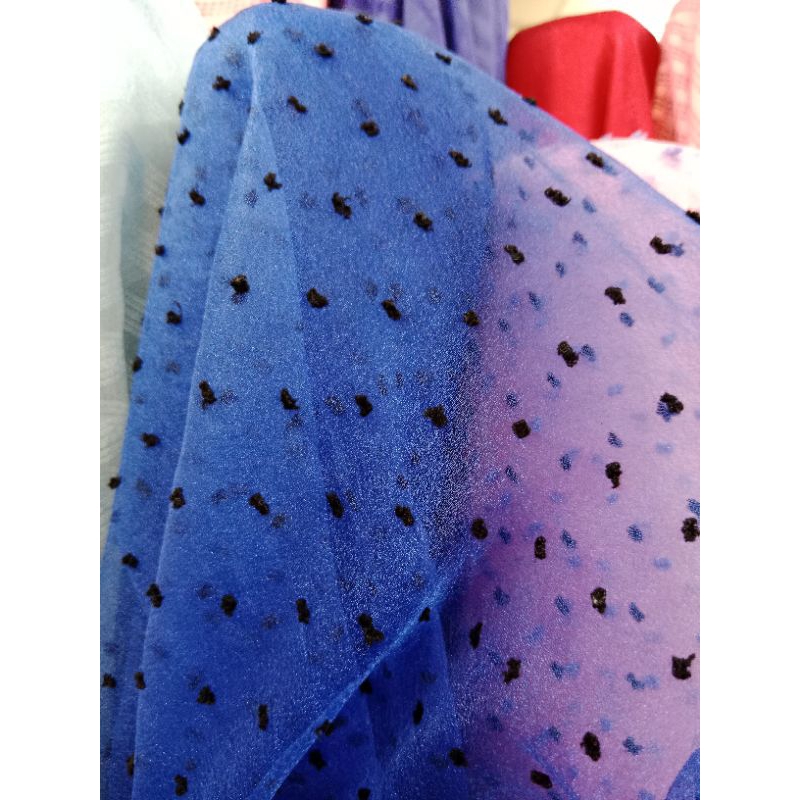 Kain Organza Dot Timbul Organza  Rubia Motif Dot Timbul Premium