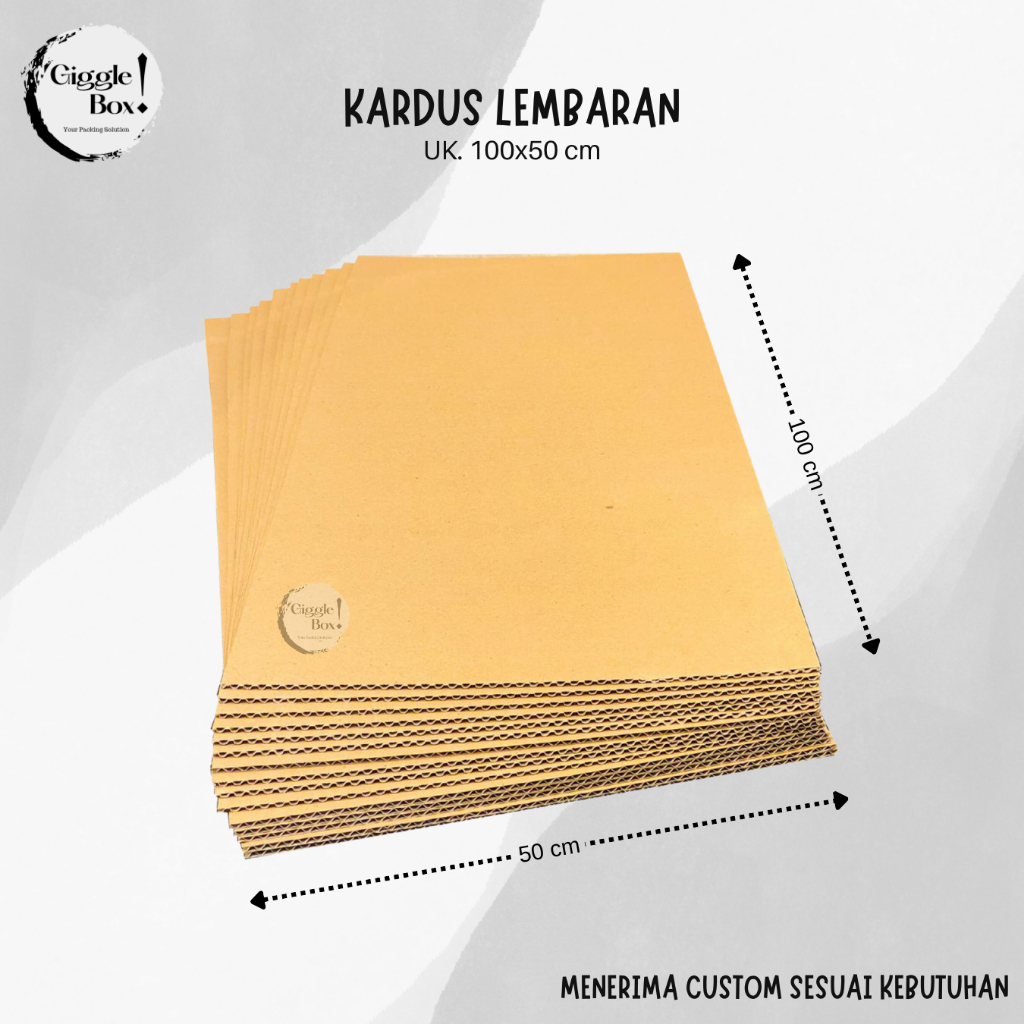 

Kardus karton lembaran baru polos uk 100x50 cm