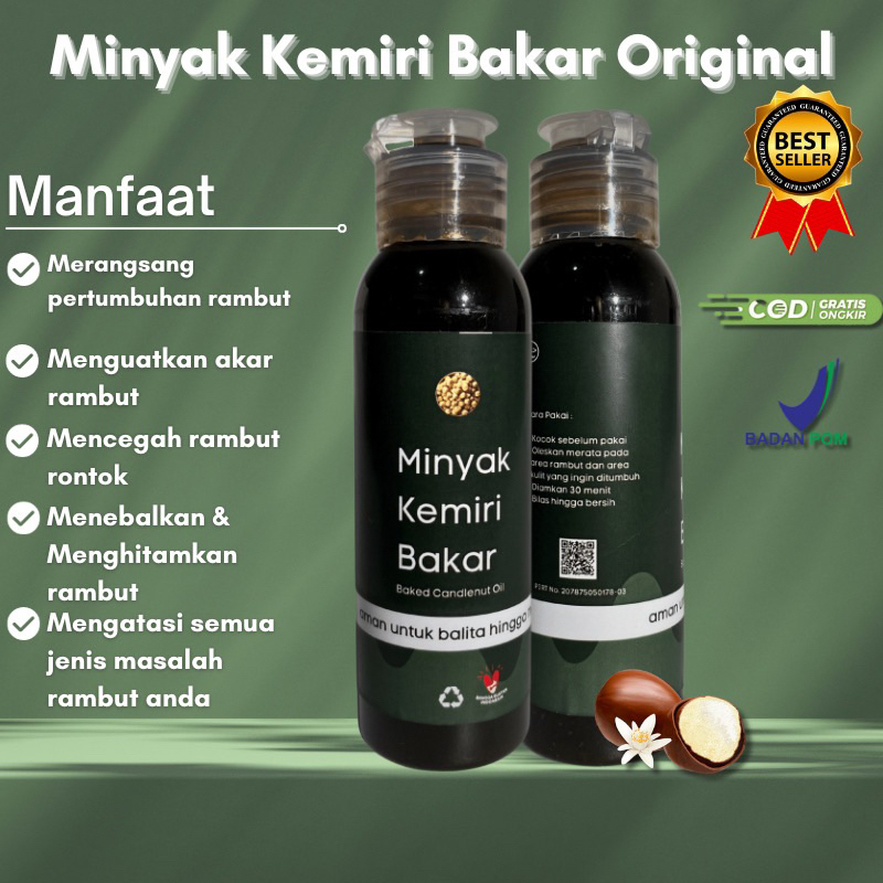 ✨beautee✨ MINYAK KEMIRI BAKAR 100% ORIGINAL - Penumbuh Rambut Botak Dan Rontok / Minyak Rambut BPOM / Hair Tonic Penumbuh Rambut Botak