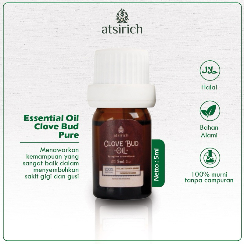 Minyak Atsiri Aroma Terapi Cengkeh 5 ml Essential Oil Clove Bud Pure Halal Natural Therapeutic Grade Diffuser