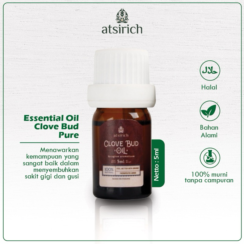 Minyak Atsiri Aroma Terapi Cengkeh 5 ml Essential Oil Clove Bud Pure Halal Natural Therapeutic Grade
