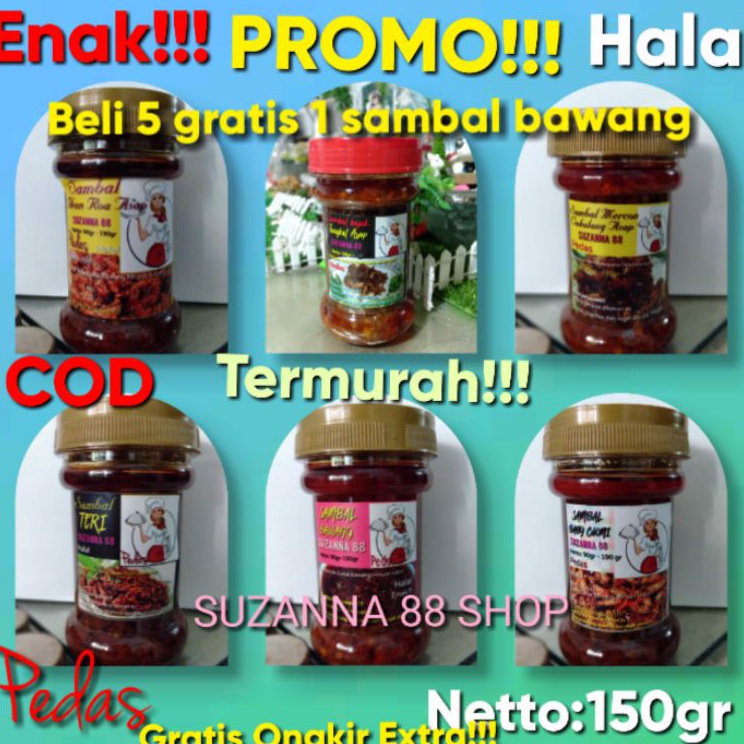 

Real Promotion Sambal baby cumiTeri Medanbajak tongkol cakalang Roa Teri pedas paling enakk