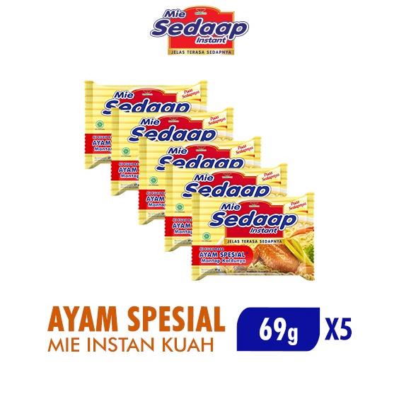 

Super Laris Sedaap Mie Instan Ayam Spesial 69 gr x5