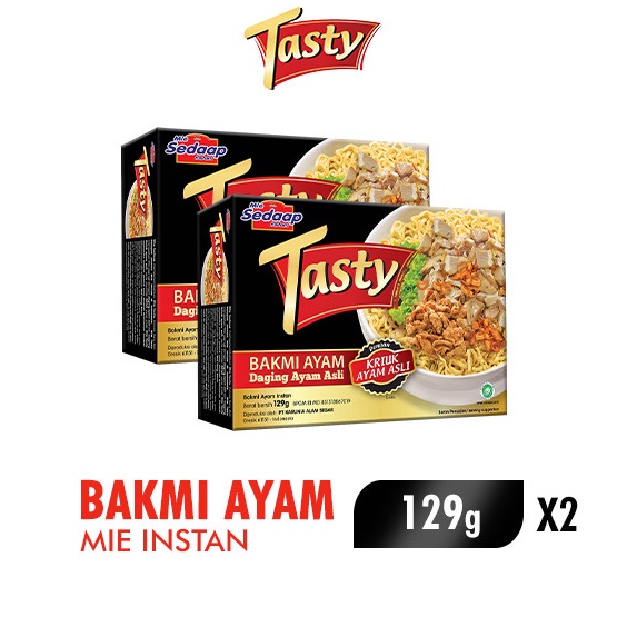 

Maxi Promo Sedaap Tasty Mie Instan Bakmi Ayam Bag 129 gr x2