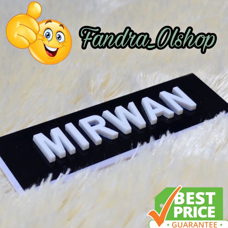 

ART T75Y Papan Nama Timbul 3D Name Tag Timbul 3D Akrilik Dove MAX 1 HURUF Kualitas Terbaik