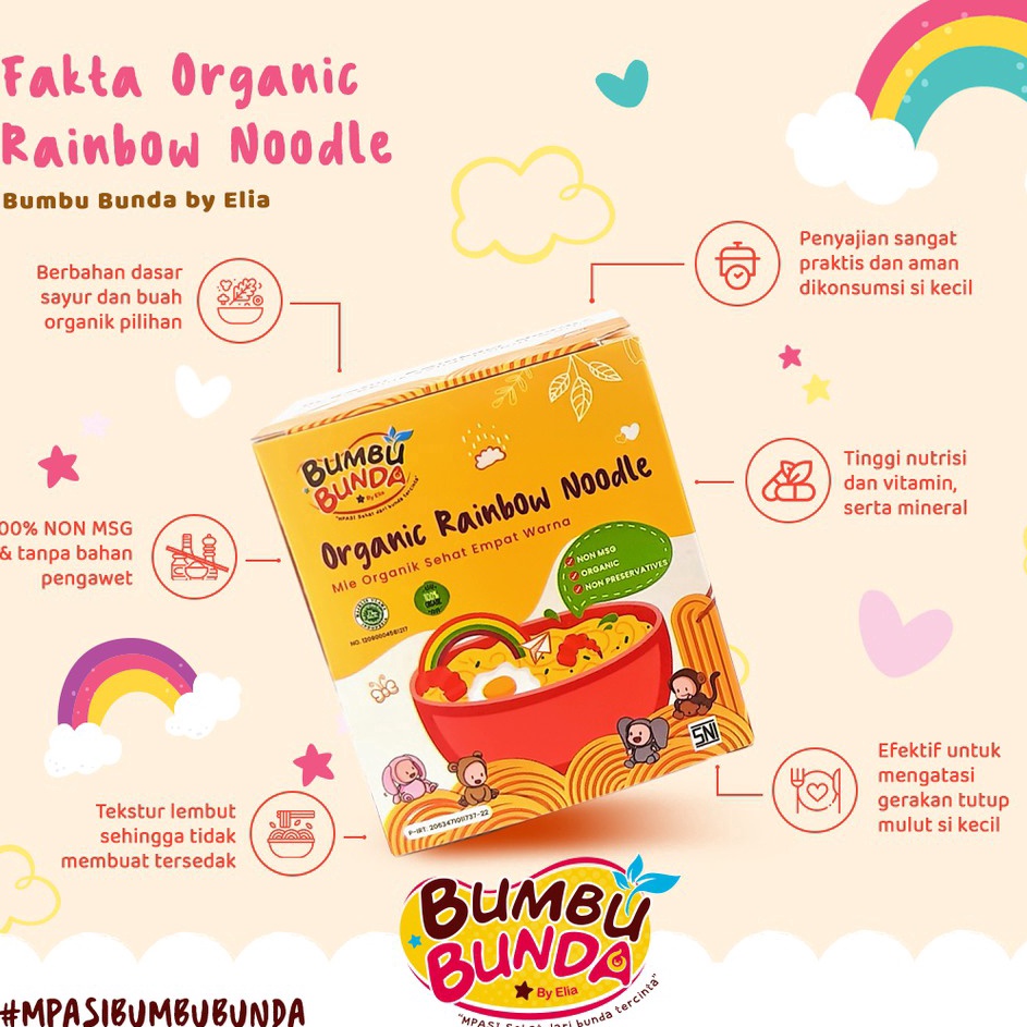 

Super Promo Bumbu Bunda Organic Rainbow Noodle Mie Organik Sehat Empat Warna Mie Sayur MPASI