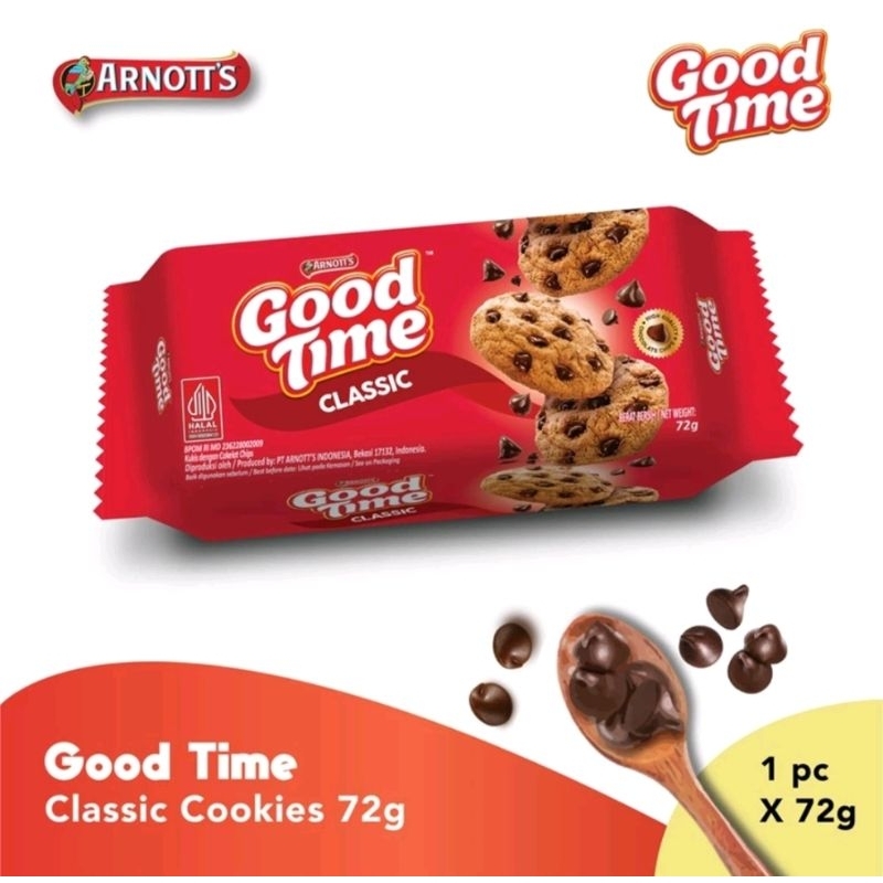 

GOOD TIME COOKIES CHOCOCHIPS CLASSIC PCK 72 GR