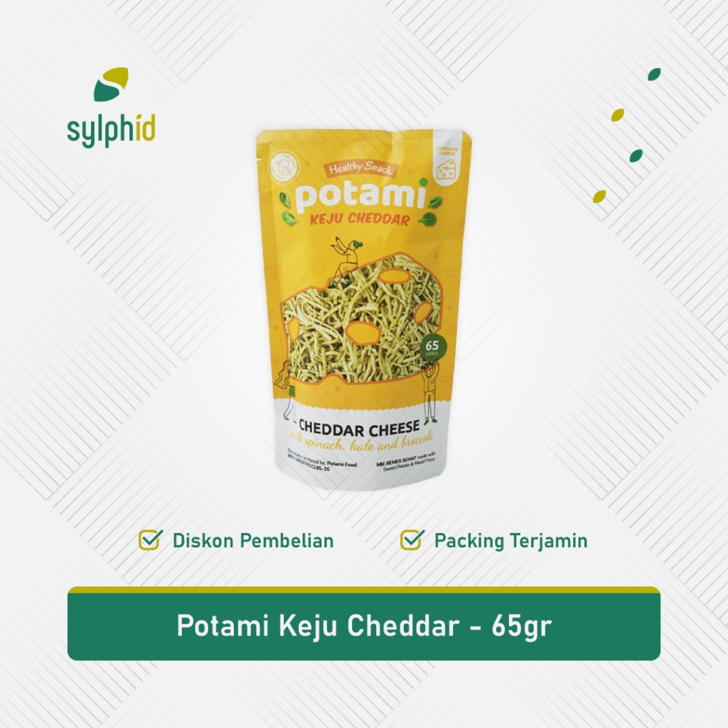

Potami Mie Remes Keju Cheddar 65gr / Cheese Snack Tanpa MSG & Pengawet