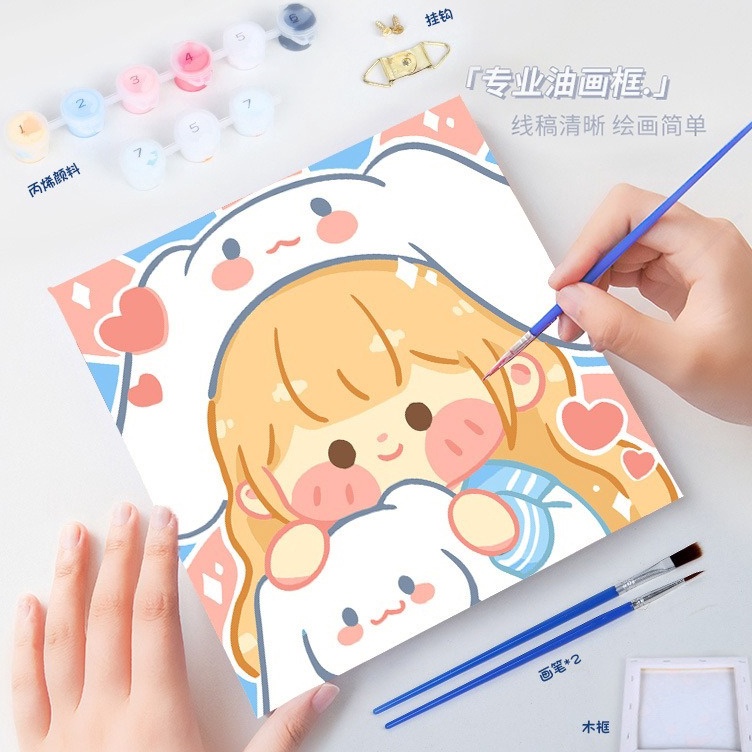

KODE J1F5 KADO ANAK 3X3 CM CANVAS PAINTING SET COLORING BY NUMBER UK 3X3 KANVAS LUKIS TERMASUK CAT KUAS FRAME KAYU PAINT BY NUMBER CANVAS PAINTING KIT CANVAS 3X3CM HADIAH SOUVENIR ANAK