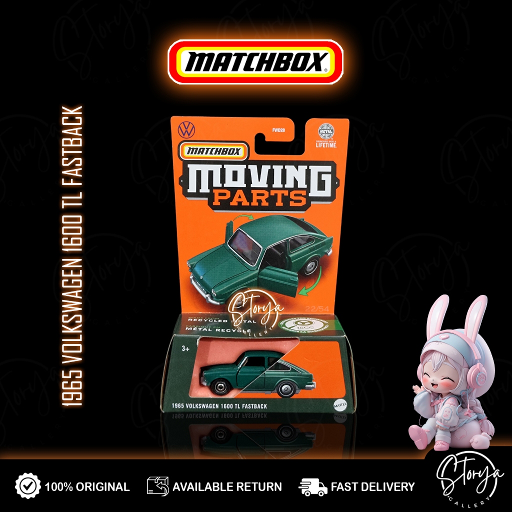 Matchbox MB 1965 Volkswagen 1600 TL Fastback Moving Parts