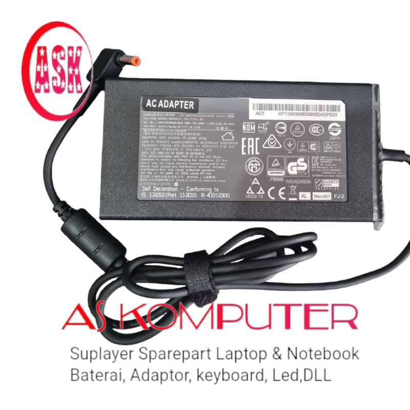 Adaptor Charger MSI GE60 GE62 GE70 GE72 GL62 GL72 GP60 GP62 GP70 GP72 PE60 PE70 19,5V 7,1A 135W